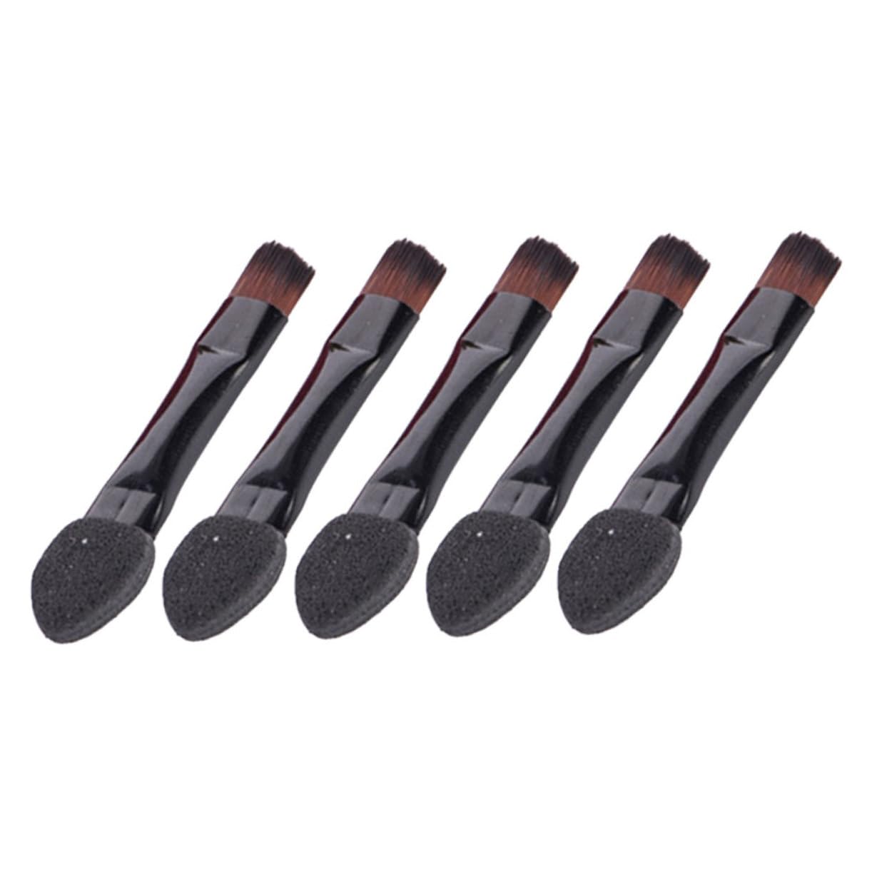 DECOMELODY 50pcs Makeup Brush Set Eyebrow Lip Brush Double-sided Eye Shadow Sponge Applicator Comfortable Non-slip Grip Black