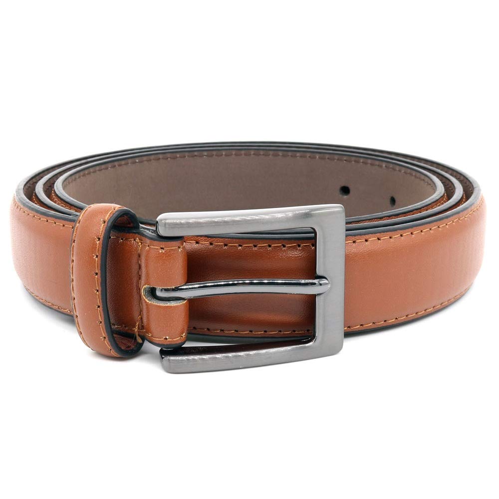 D555 Men's Tan Duke Anthony Square Buckle Edge Stitched Belt - 60"