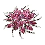 PATIKIL Broche de Flores con Piedras Estrás, Broche de Solapa de Cristal Vintage para Mujeres para Bodas Fiestas Cumpleaños Banquetes de Baile Decoración de Vestidos Sombreros,Morado