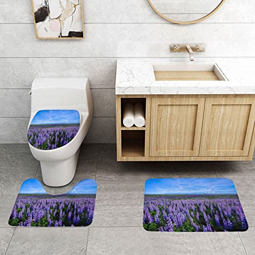 Badematten Set 3 Teilig,Toilettenmatte Set,3Er Badgarnitur Badezimmer Matte Set Dusch Bade Matte Vorleger Teppich 3D… – Bild 3