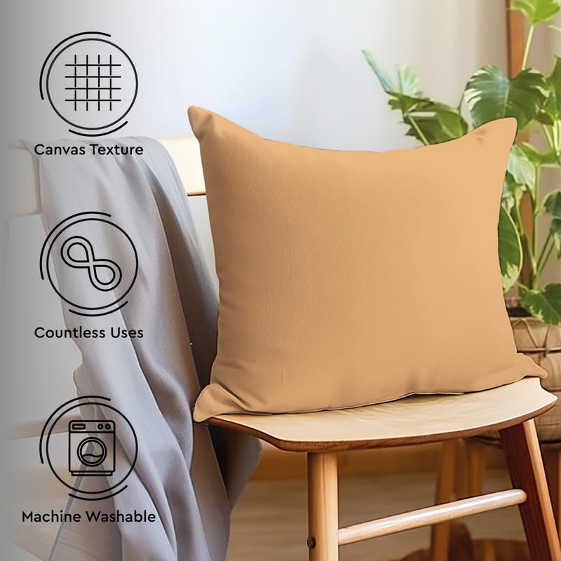 Encasa XO Cotton Throw Pillow Covers Set of 2 I 20x20 in (50x50 cm) - Image 3
