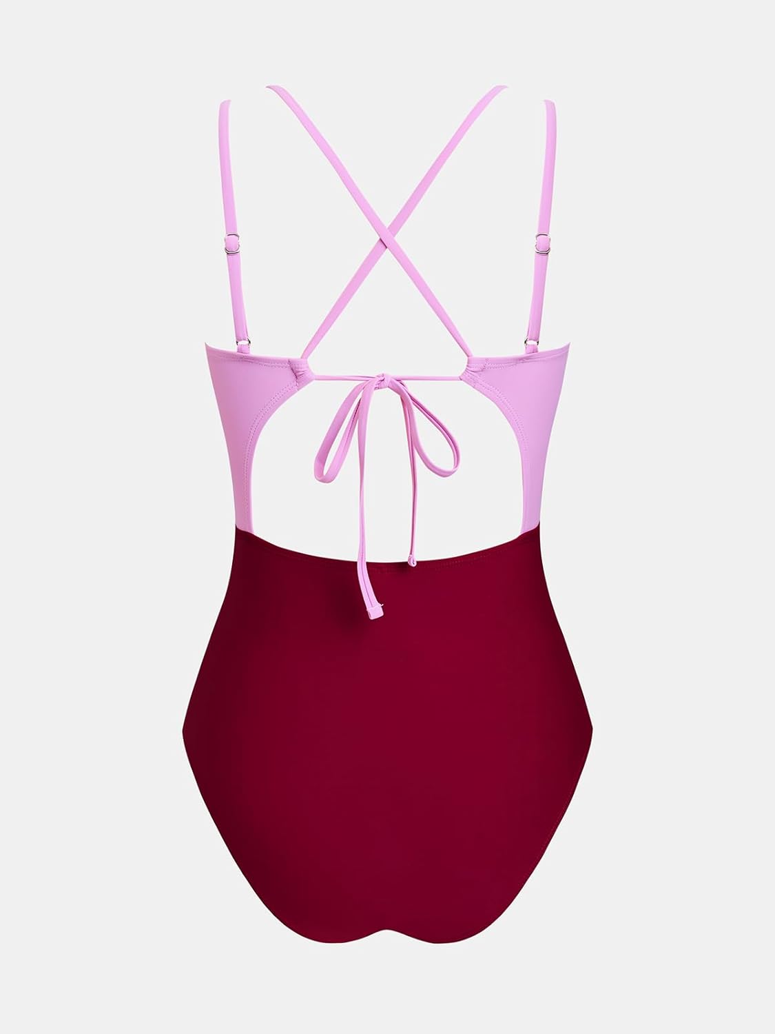 CUPSHE Women's One Piece Swimsuit V Neck Twist Bathing Suit Adjustable Double Straps Cutout Crisscross Back Self Tie - Image 6