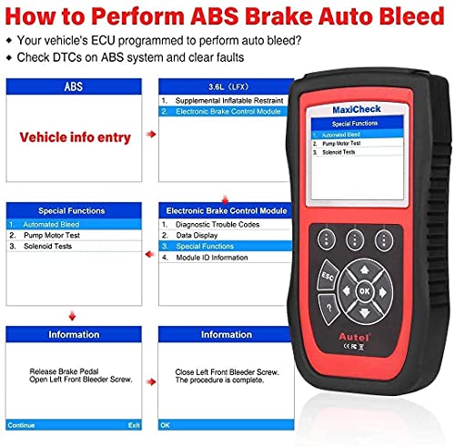 Autel MaxiCheck PRO AutoBleed Scan Tool, ABS Brake Bleed with with ABS SRS Diagnostics, Full OBDII, BMS EPB SRS SAS Oil Reset Services for Specific Vehicles, Free Update, Functions Not for All Cars