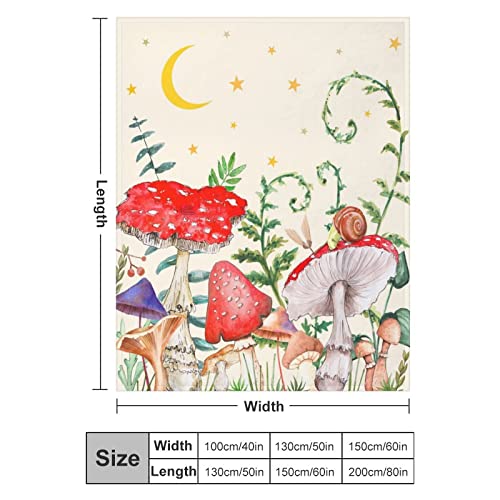 Mushroom Blanket Gifts, 40"*50" Flannel Throw Blanket, Soft Warm Fuzzy Fluffy Plush Blankets For Women, For Sofa Couch Bed Travel Room Decor #TOP1