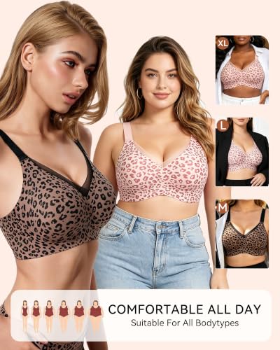 Image of VQJ Women's Wireless Jelly Full Coverage Bra Push Up Support Seamless