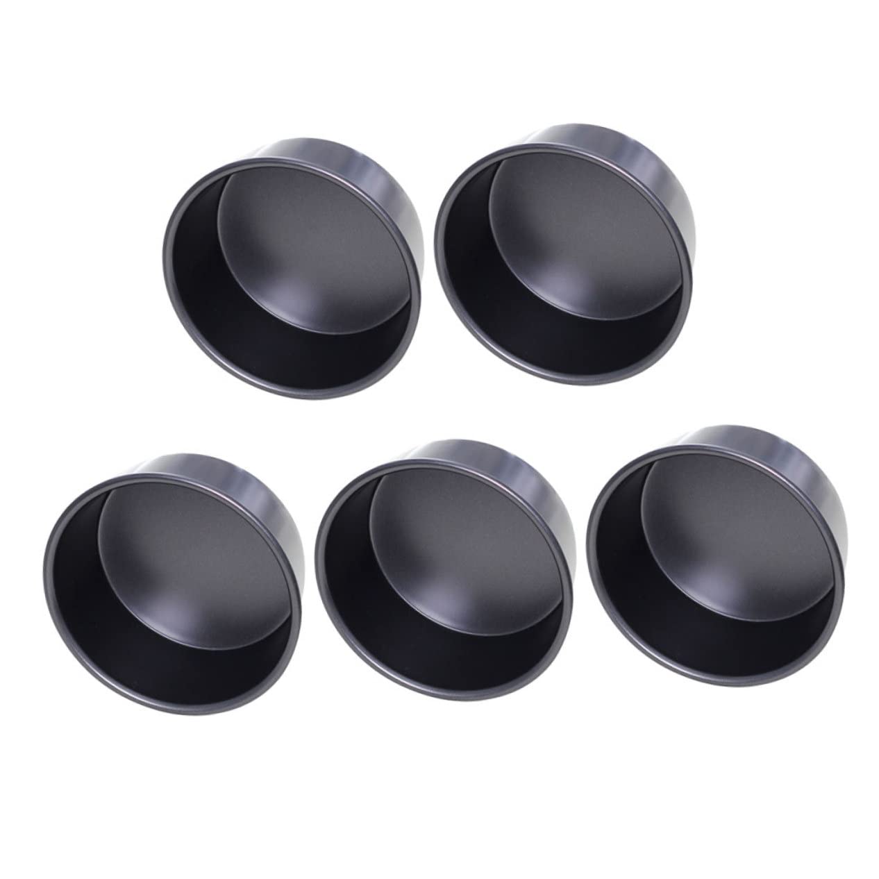 COLLBATH Set 5 Pezzi Stampi Rotondi per Dolci in Lega di Alluminio Riutilizzabili Conduzione Uniforme del Calore per Cottura Quotidiana e Ritrovi tra Amici