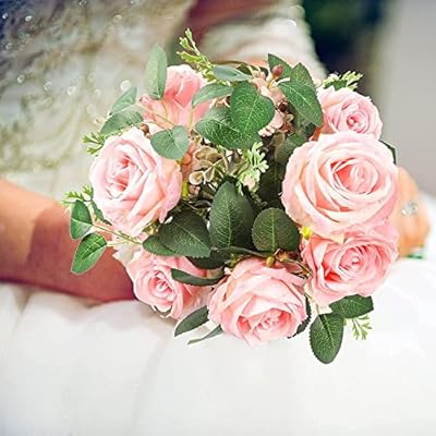 Gooriinet Artificial Flowers 25pcs Real Looking Royal Blue Foam Fake Roses with Stems for DIY Wedding Bouquets White Bridal Shower Centerpieces Arrangements Party Tables Decorations… – Bild 5