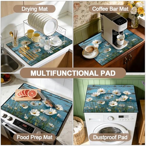 Image of Stove Burner Covers Non-Slip Electric Cooktop Protector Mat (Dandelion)