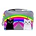 Produktbild TIZORAX Urban Fantasy Einhorn Katzen Make-up Tasche Kulturbeutel für Frauen Hautpflege Kosmetik Handy Tasche Reißverschluss Handtasche