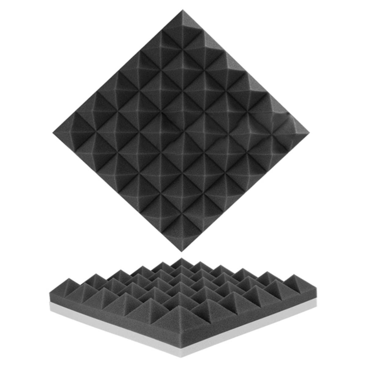 Panneaux acoustiques muraux JZT en mousse isolante noire haute densité pour studio - Lot de 6