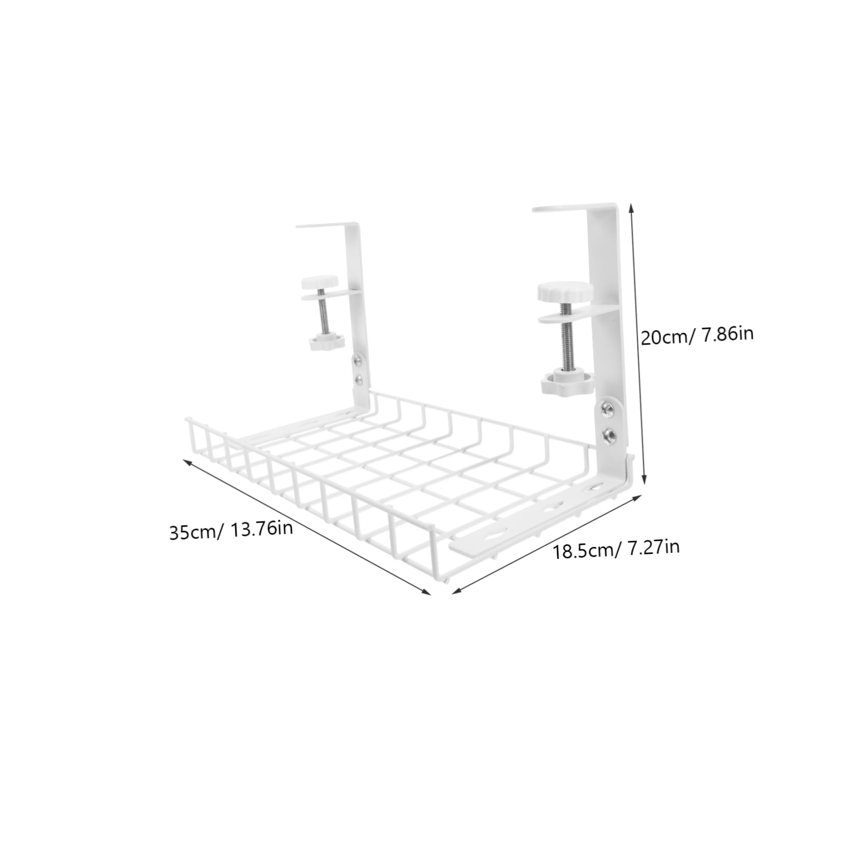 NUOBESTY Organizzatore di Cavi da Scrivania senza Trapano in Ferro Bianco Grande Capacità per Ufficio e Setup Gaming Design Moderno Minimalista