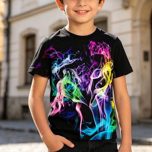 Image of Hgvoetty Boys Girls Graphic T-Shirts Kid 3D Casual Tops Tees for 6-16 Years
