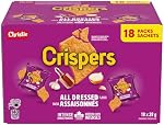 CRISPERS, All Dressed Flavour, 18 Individually Wrapped Snack Packs, Bulk Lunch School Snacks, Value Pack, Is It a Chip or a Cracker, 504 g (28 g bags each)
