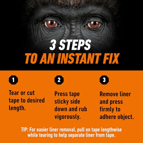 Image of Gorilla Super Glue Tape, High Tack, Double Sided, Clear, 5 /8in x 20ft