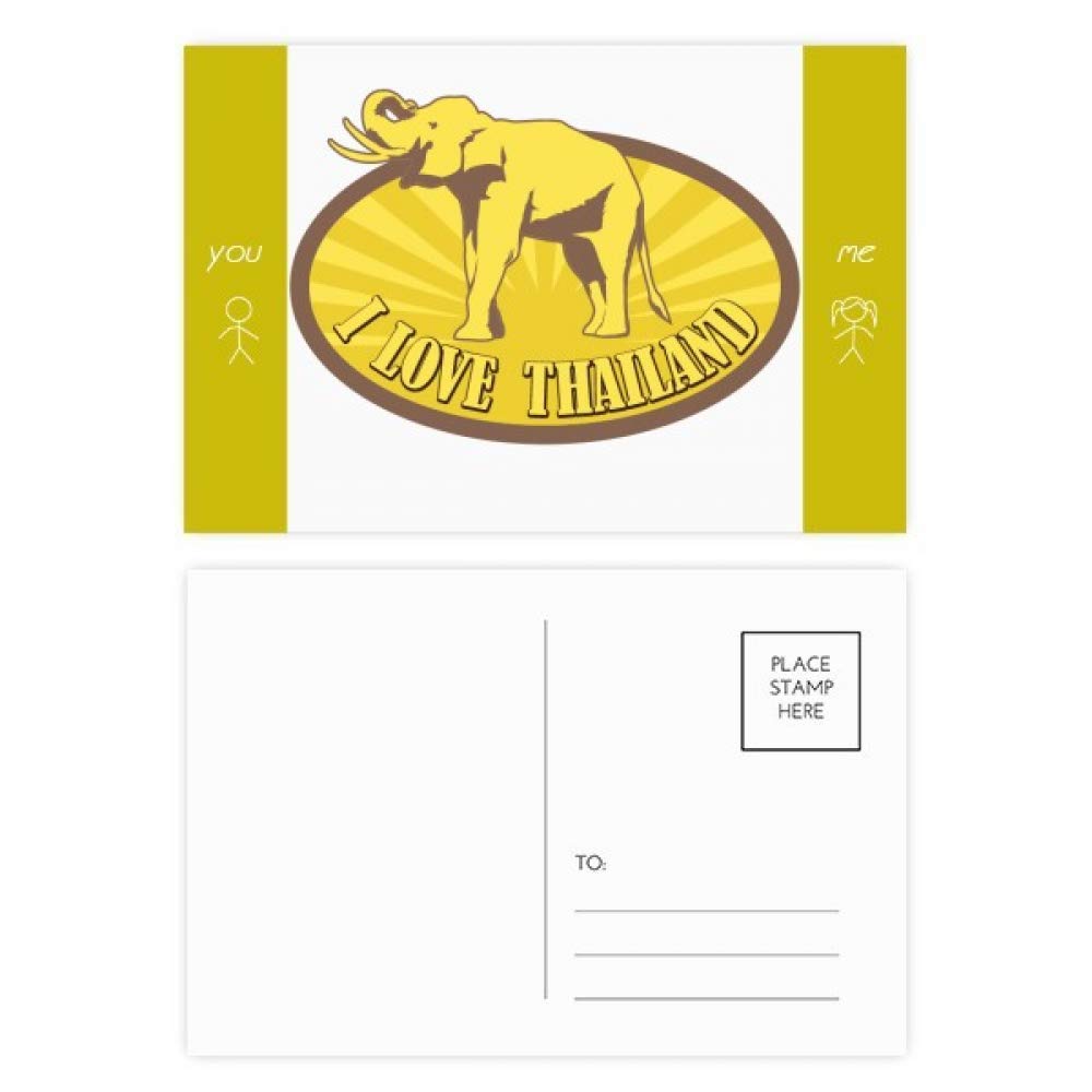 Carte postale Thaïlande design éléphant multicolore impression haute définition DIYthinker 20pcs - 4