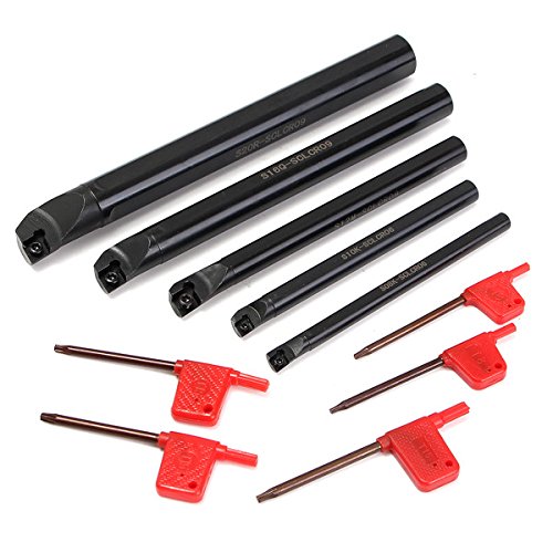KingLan 5Pcs 8/10/12/16/20Mm Sclcr Sclcr Lathe Boring Bar Tunring Tool Holder per Inserti Ccmt