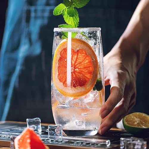 Image of WRINGO 350 ML Water Glasses Transparent Long Glass | Highball Glasses | Juice Glass | Plaza Tumbler Set of (6) (WR-07)