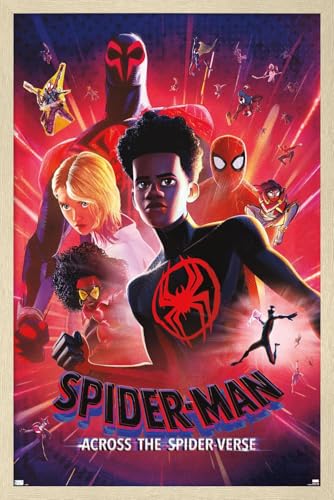 Trends International Marvel Spider-Man: Across The Spider-Verse - Static One Sheet Wall Poster, 34L x 22.4W, Blonde Framed Version