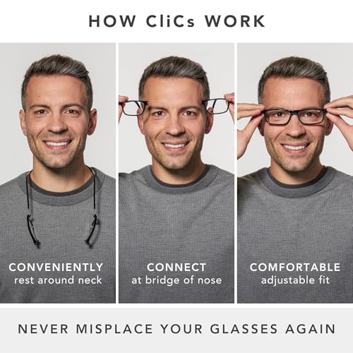 Image of Clic Magnetic Reading Glasses for Men or Women, Computer Readers, Original Long
