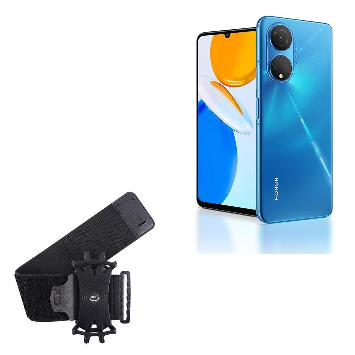 BoxWave Holster Compatible with Honor X7 - ActiveStretch Sport Armband, Adjustable Armband for Workout and Running - Jet Black