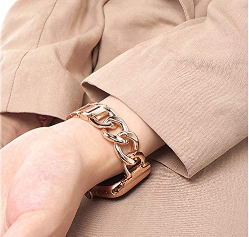 Kolgios 42/44/45Mm Rose Gold Women, Men Cool Chain Metal Bands Compatible For Apple Watch Se Series 5 Series 6 Girl's Durable Replacement Watch Band Compatible For Iwatch Series 6/5/4/3/2/1 #TOP6