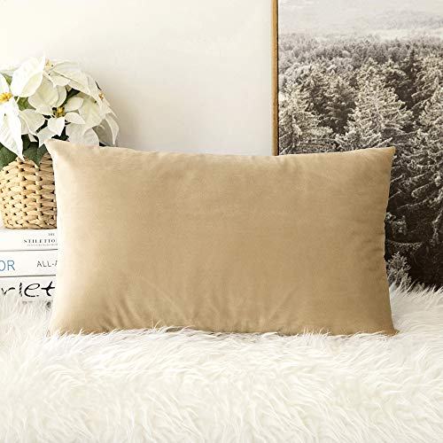 Miulee Velvet Soft Soild Decorative Square Throw Pillow Cover Cushion Case For Sofa Bedroom Car 12 X 20 Inch 30 X 50 Cm #TOP18