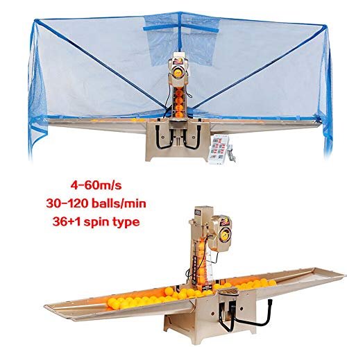 LYNICESHOP Ping Pong Machine Robot Super 5th Generation Ultimate Version Table Tennis Robot Equipped with Wired Remote Control, 120 Balls Capacity 36 Different Spin Balls for Ping-Pong Training USA - Thumbnail 3