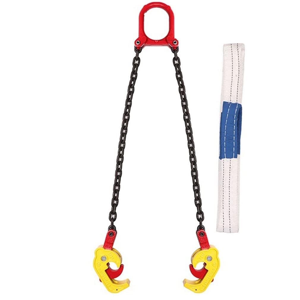 Sollevatore verticale for fusti a catena, 2200/4400 libbre, imbracature a doppia catena con catene in acciaio al manganese G80, morsetti di sollevamento, for fusti in metallo/plastica (Size : D)