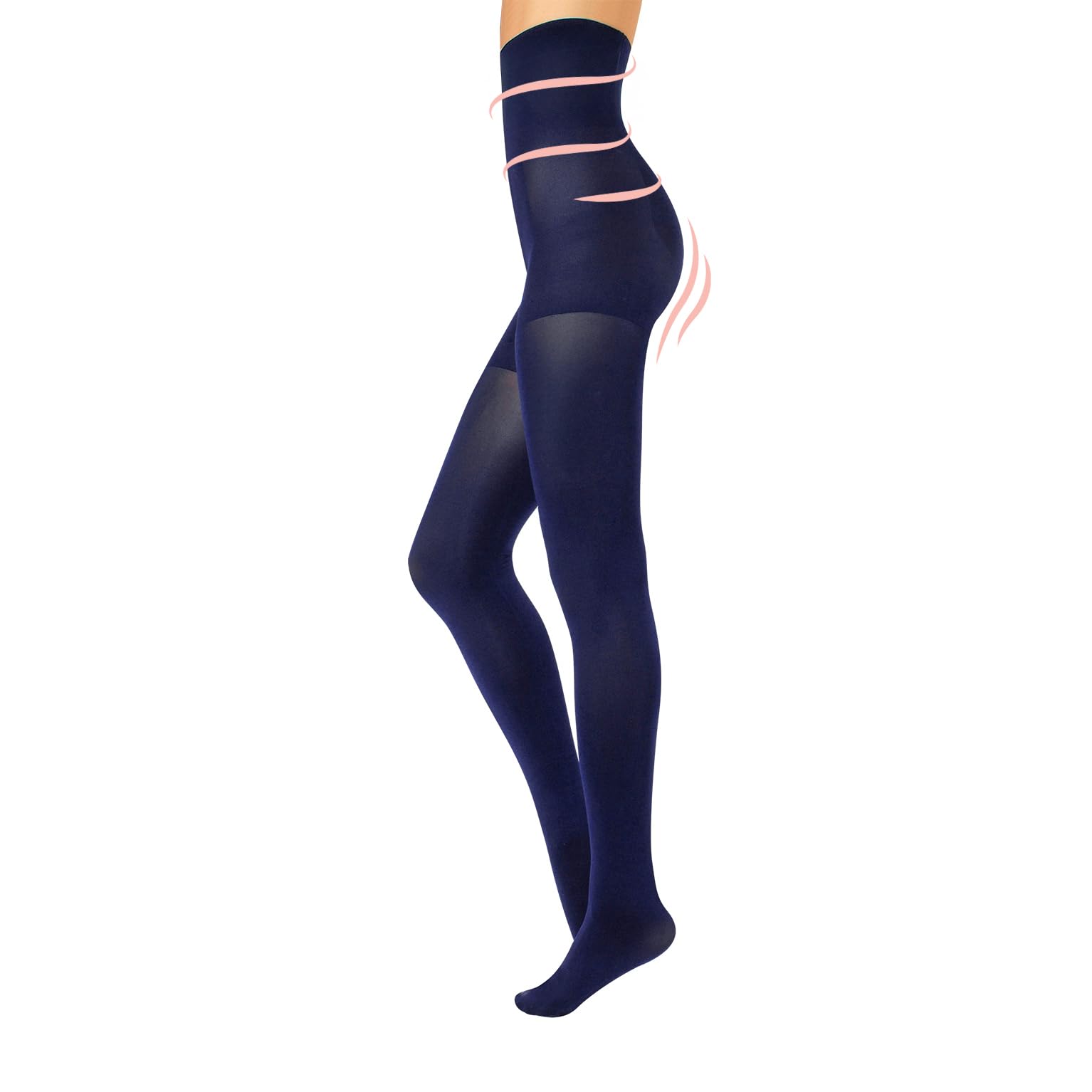 CALZITALY High Waist Tights | Opaque Shaping Tights | Winter Pantyhose | 80 Den | Black, Blue| S, M, L, XL | Italian Hosiery | (S, Blue)