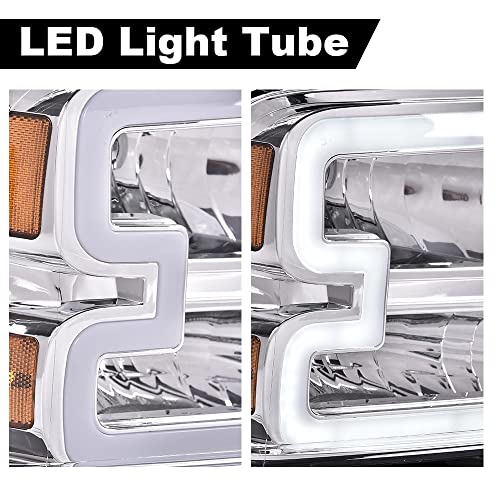 Image of PIT66 LED Headlights Assembly Fit 2005-2007 Ford F250-F550, 05 Excursion