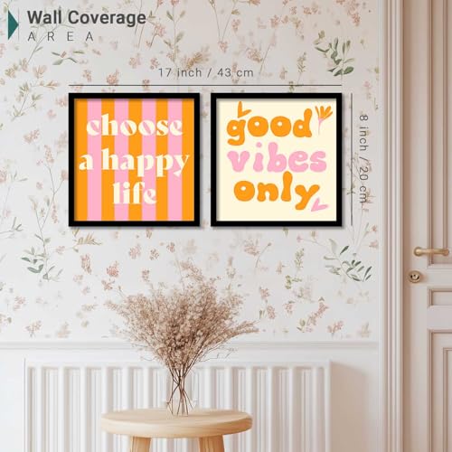 Image of HOTHOUSE motivational quotes frames wall poster for room office wall decoration items Wall Decor Digital Reprint engineered wood Set of 2 (8X8 inch)