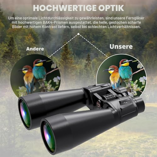 18x70 Fernglas für Erwachsene, Fernglas für Vogelbeobachtung mit großer Objektivöffnung für...