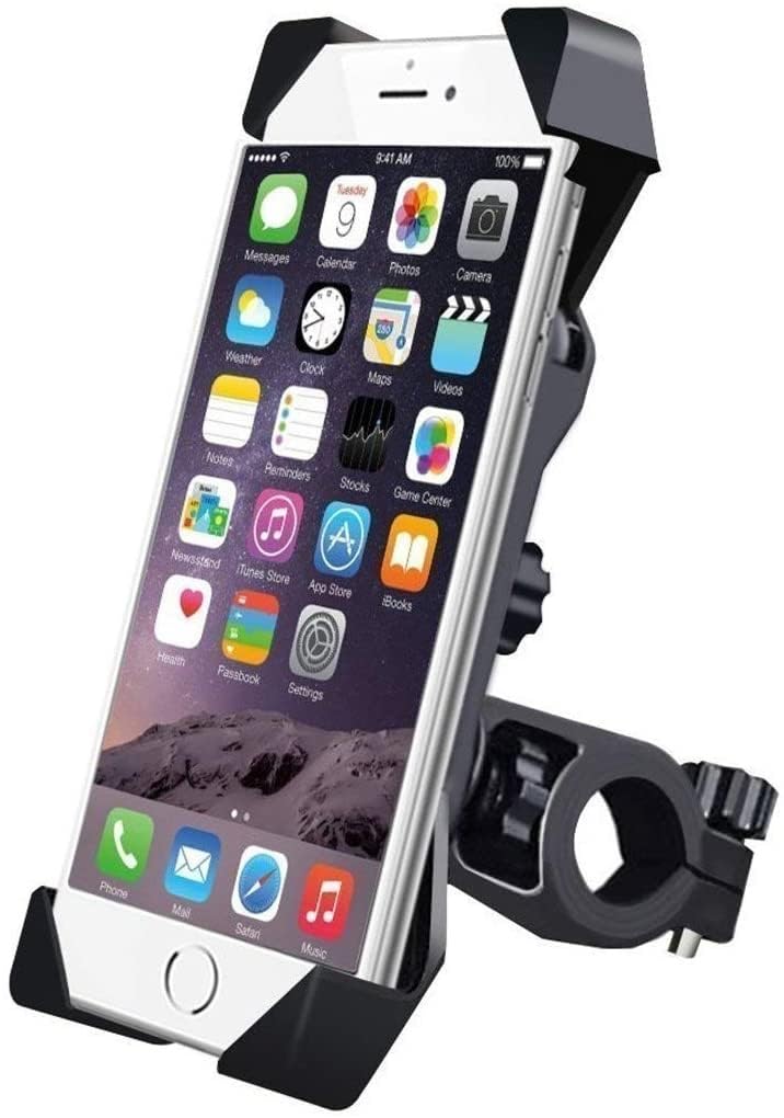Bike Phone Mount - Anti-Shake and Stable Cradle Clamp With 360° Rotation - Bicycle Accessories Holder - Black-image-49