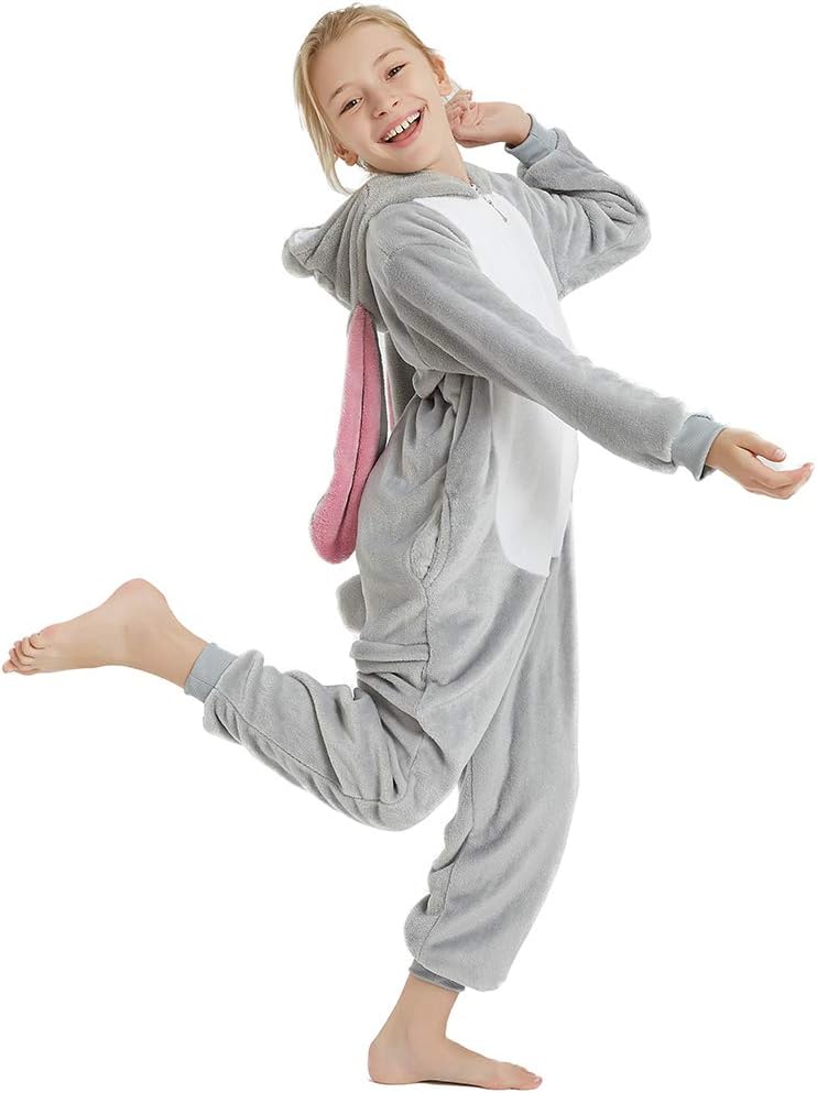 ABENCA Easter Kids Bunny Onesie Rabbit Pajamas for Girls Cartoon One Piece Animal Halloween Christmas Cosplay Costume