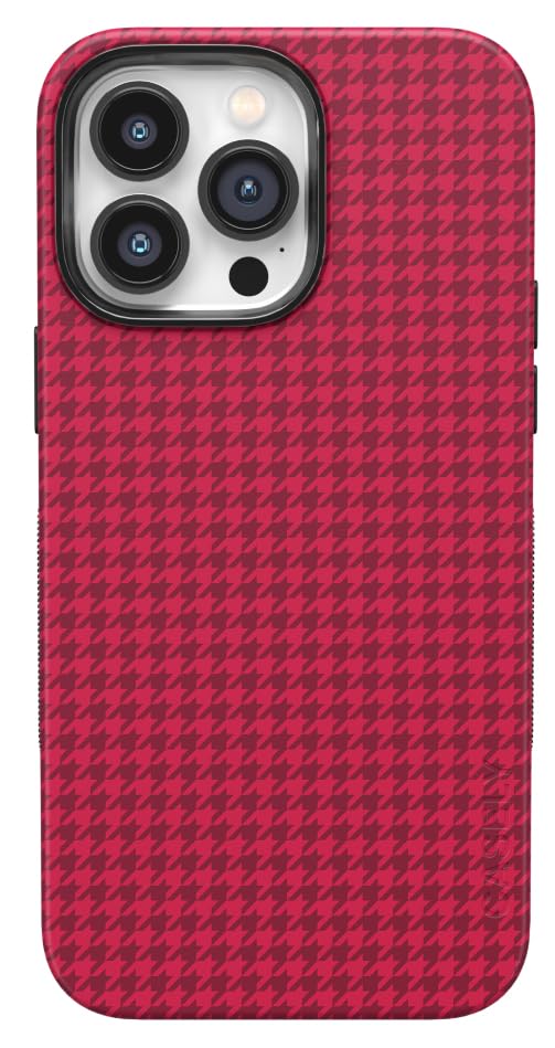 Casely iPhone 14 Pro Case | Best Dressed | Red Houndstooth | Compatible with MagSafe | Bold Protective Design