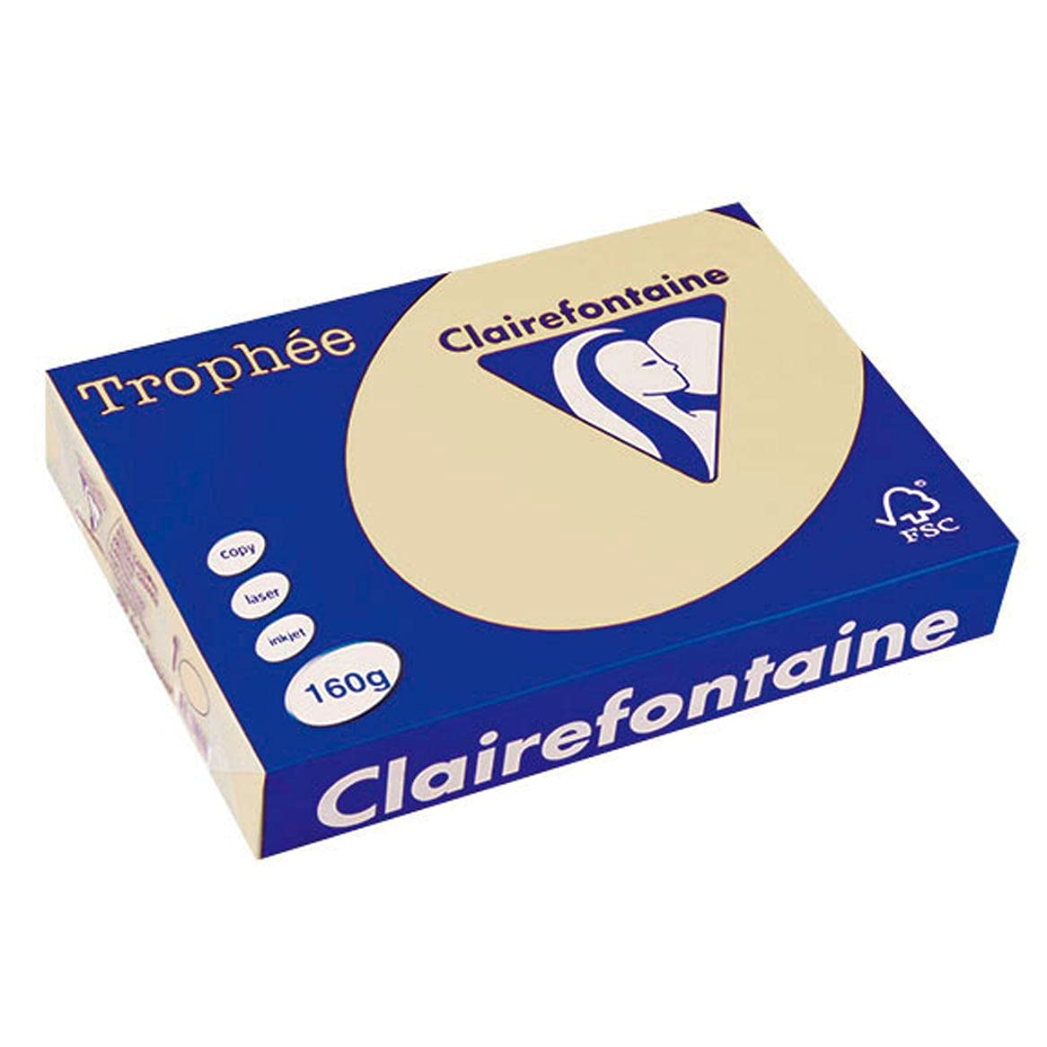 Ramette de 250 feuilles de papier Trophée chamois, A4, 160 g/m² – Lot de 4