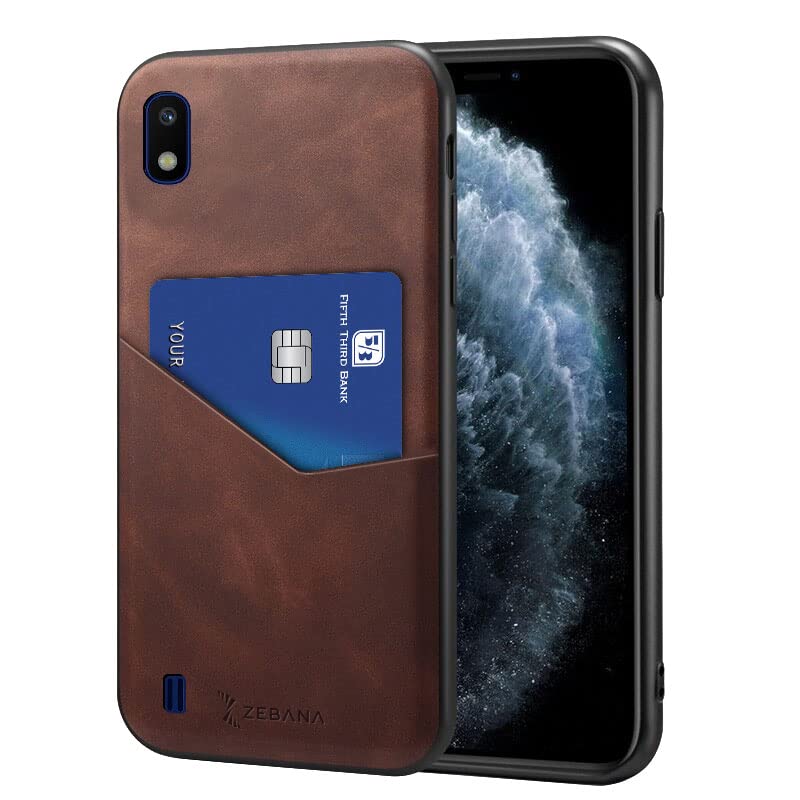 Zebana Samsung Galaxy A10 Cepli Nubuk Kılıf Kahverengi