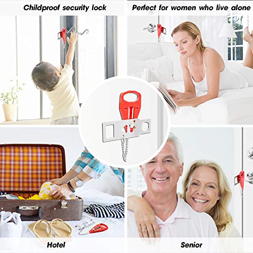 Tragbares Türschloss für Haus Sicherheitstürschlösser Sperrschlösser für zusätzliche Sicherheit und Schutz der Privatsphäre unterwegs, perfekt für Reisen Hotel Zuhause Wohnung Hochschule (1 Pack)