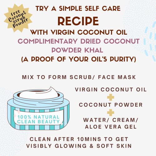 Image of COCO CRUSH Cold Pressed Coconut Oil for Hair and Skin | 100% Pure Virgin Oil | Moisturizing and Nourishing | Natural After Bath Care (1000 ml)