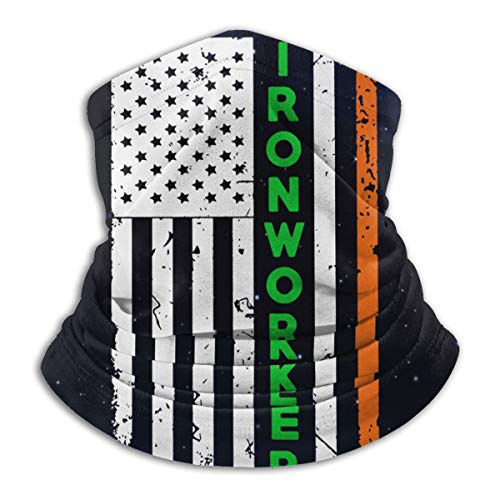 Ironworker Irish American Flag St. Patrick's Day Men Women Cold Weather Neck Gaiter Tube Face Mask