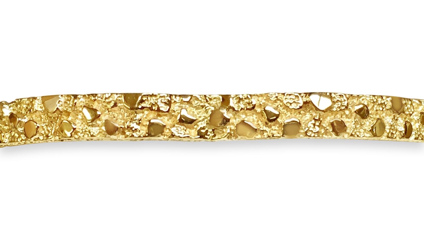 TEX 18k Yellow Gold 7mm Nugget Bangle Bracelet 9