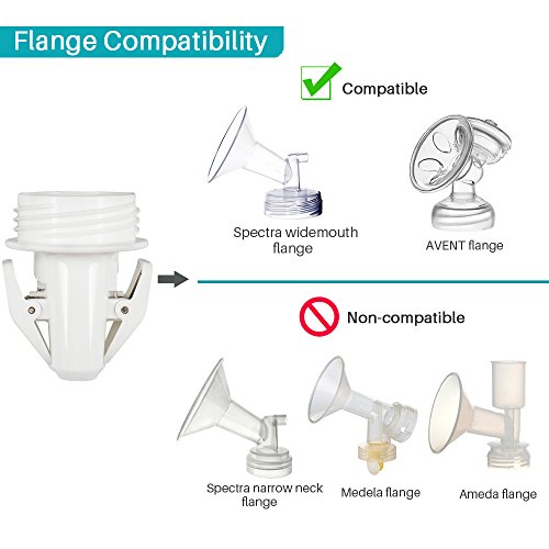 image for PUMPMOM-US Breastmilk Storage Bag Adapters for Spectra S1 S2 Pumps, Av