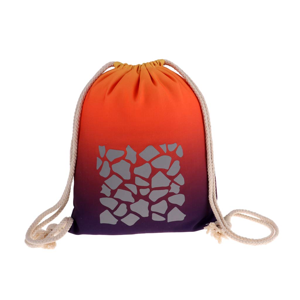 Reflective Drawstring Backpack Bag for Gym Sport Swimming Cycling Orange-picture-30