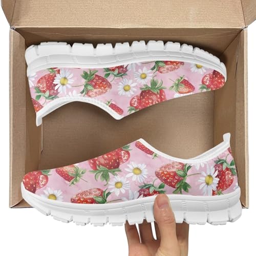 Modysero Breathable Slip On Sneakers for Women Tennis Shoes Womens No Laces Low Top Funny Graphic Print Shoes for Ladies2