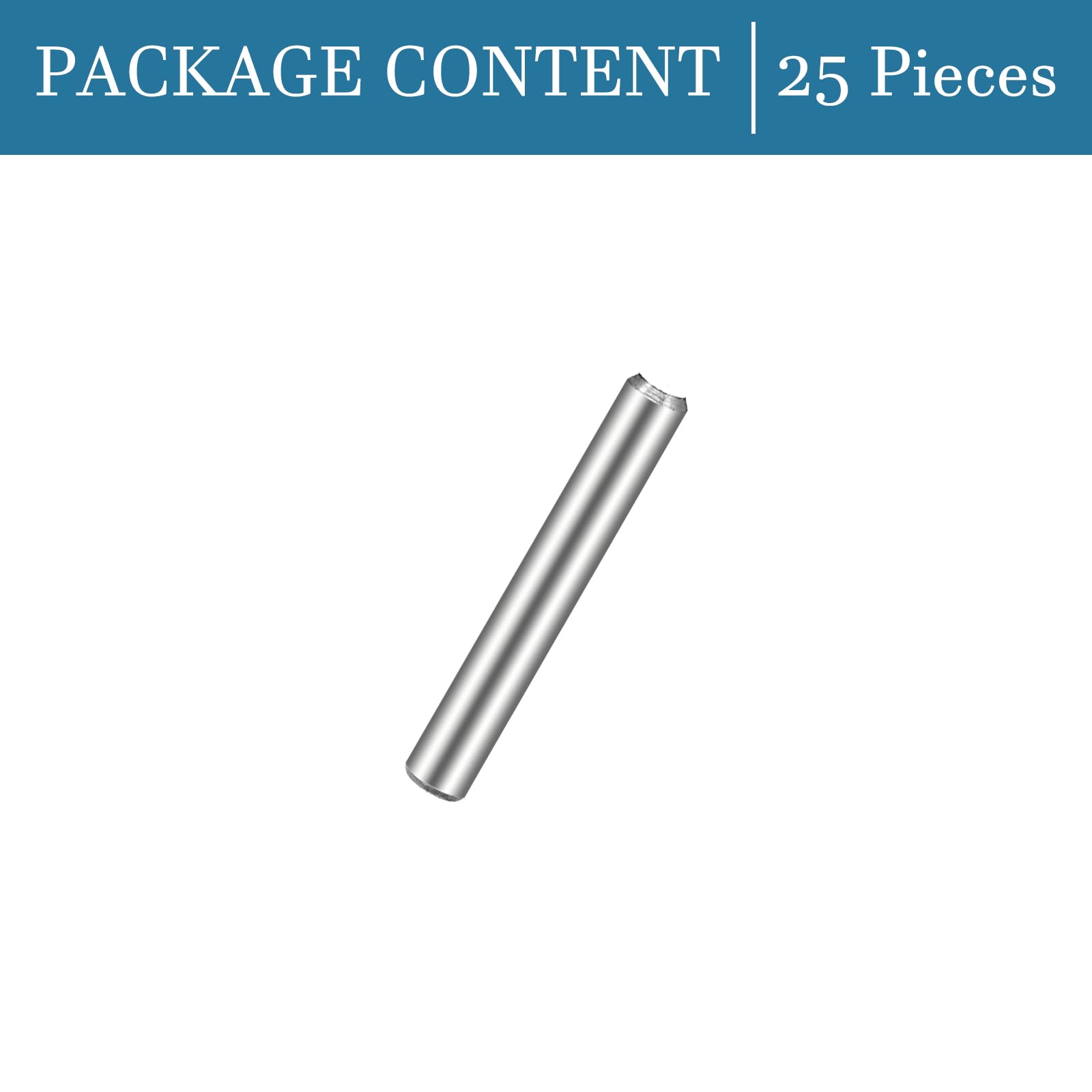 QUARKZMAN 3mm x 30mm Tassello Perni, Acciaio inossidabile x 25pz Cilindrica Perno，Spina Centraggio Perno di Supporto in Metallo per Fissaggio meccanico Industria, [Argentato]