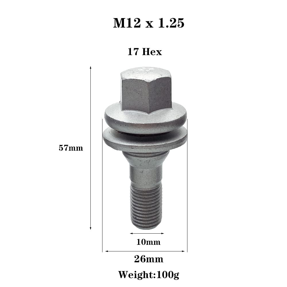 4 PZ M12 Bulloni Ruota Dadi per Citroen Peugeot Viti per Pneumatici 206 207 308 407 Bulloni Ruota C2 C3 C4 C5