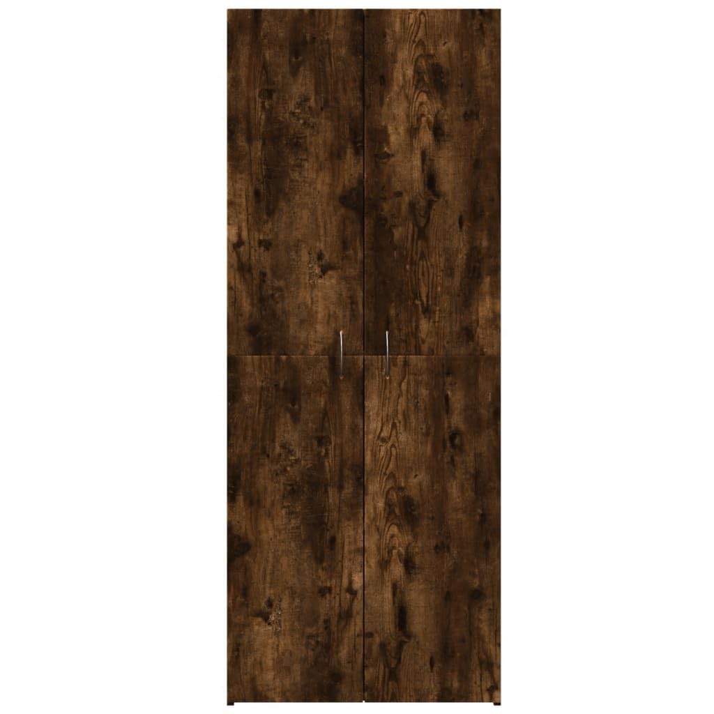 Brokky Schedario Rovere Fumo 60x32x153 cm in Truciolato-Cassettiera,Mobiletto da Ufficio con Serratura,Regolabile per Cartelle Sospese,Superficie Testurizzata,per Ufficio,Studio