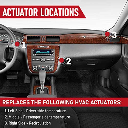 Hvac Blend Door Actuator - Compatible With Chevrolet Impala 2004-2013 - Replaces 1573517, 1574122, 15844096, 22754988, 52409974, 604-108, 15-74122, 604108 - Heater Temperature Air Door Actuator #TOP2