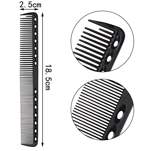 MEISH 3 Pieces Cutting Hair Comb Set - Fine Tooth, Standard Teeth, Clipping Comb for Styling - Barber Salon Hair Care Tools (3 Colors) - Image 3