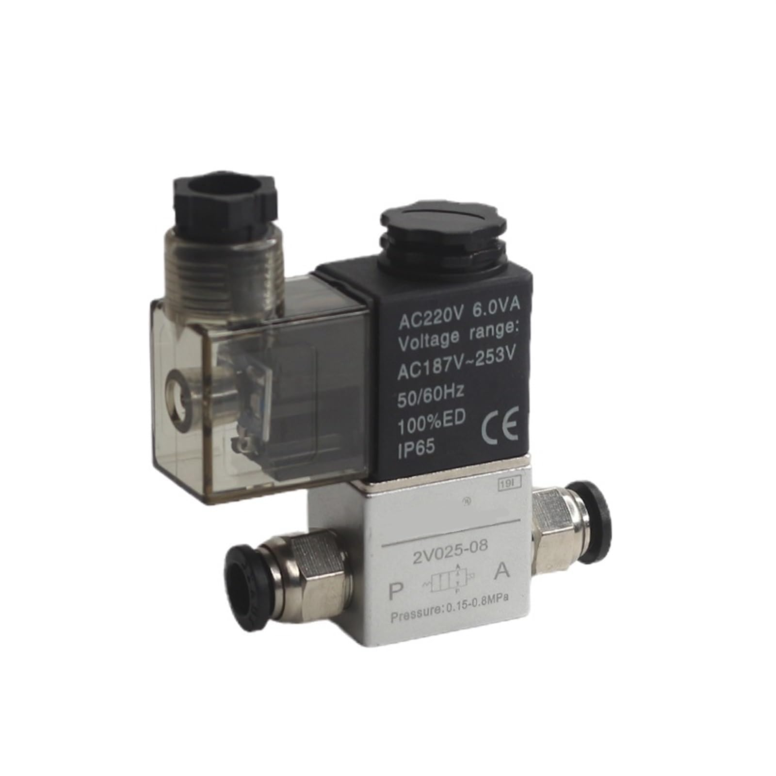 VSPPJYFG 2V025-08 dc12v 24v 220v airtac Type Pneumatic air Solenoid Valve 2 Position 2 Port Normally Closed Air Magnetic Valve Pneumatic(2v025-10f,AC220V)